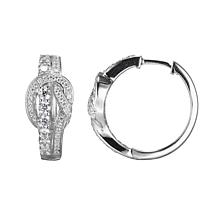 Radiance by Absolute™ Sterling Silver Love Knot Hoop Earrings