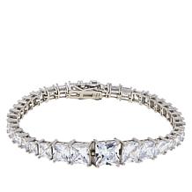 Radiance by Absolute™ Sterling Silver Quadrillion-Cut Tennis Bracelet