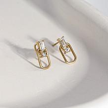 Radiance by Absolute™ Toi et Moi U-Shaped Drop Earrings