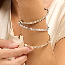 Radiance by Absolute™ Triangle Magnetic Clasp Tennis Bangle Bracelet