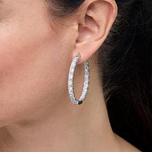 Radiance by Absolute™ Trilliant 1-1/2" Inside-Outside Hoop Earrings