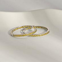 Radiance by Absolute™ Yellow Stone Inside-Outside Hoop Earrings
