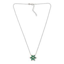 Radiance by Absolute™18"  Platinum-Plated Flower Drop Pendant Necklace