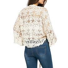 Raj Hailey Floral Crochet Wrap Kimono