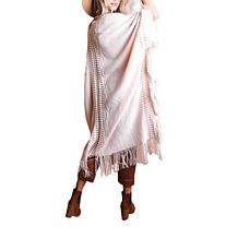 Raj Sienna Frayed Crochet Woven Ruana