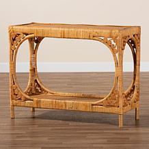 Ramona Bohemian Rattan Console Table 39.3" W x 15.8" D x 30" H