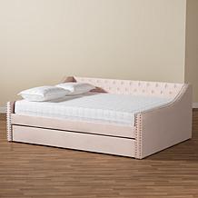 Raphael Velvet Fabric Upholstered Full Size Daybed with Trundle