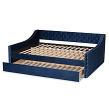 Raphael Velvet Fabric Upholstered Queen Size Daybed with Trundle