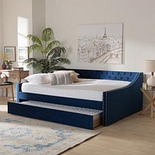 Raphael Velvet Fabric Upholstered Queen Size Daybed with Trundle
