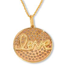 Rarities 1/5ctw Champagne Diamond Inspirational Medallion Necklace