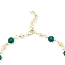 Rarities 18" Gold-Plated Malachite Statement Drop Necklace