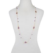 Rarities 40" Amethyst, Topaz and Moonstone Station Necklace