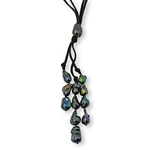 Rarities Baroque Pearl Y-Drop 32" Suede Necklace