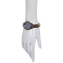 Rarities Black Mother-of-Pearl Dial Gemstone Link Bracelet Watch