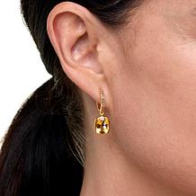 Rarities Diamond Hugger Hoop Earrings with Gemstone Drop