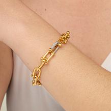 Rarities Gold-Plated 1/2ctw White Diamond Horseshoe Link Bracelet