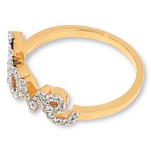Rarities Gold-Plated 1/6ctw White Diamond LOVE Band Ring
