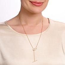 Rarities Gold-Plated Black or White Diamond Evil Eye Lariat Necklace