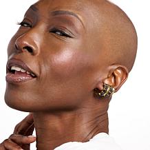 Rarities Gold-Plated Black Spinel Cuff Earrings