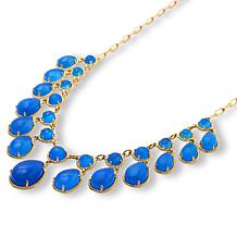 Rarities Gold-Plated Blue Chalcedony Dangle Princess Necklace