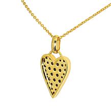 Rarities Gold-Plated Champagne Diamond Heart Pendant with Chain