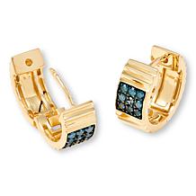 Rarities Gold-Plated Colored Diamond Hugger Hoop Earrings