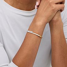 Rarities Gold-Plated Diamond and Enamel Bypass Bangle Bracelet