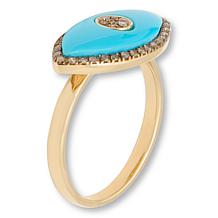 Rarities Gold-Plated Diamond and Gemstone "Evil Eye" Ring