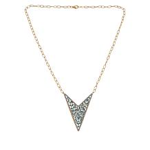 Rarities Gold-Plated Gem and White Zircon V-Shaped Necklace