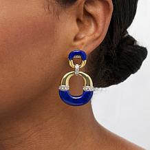Rarities Gold-Plated Gemstone and White Zircon Drop Earrings