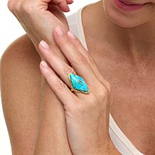 Rarities Gold-Plated Gemstone Kite-Shaped Ring