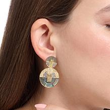 Rarities Gold-Plated Labradorite and Iolite Doorknocker Earrings