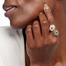 Rarities Gold-Plated Moonstone, Labradorite and Iolite Ring