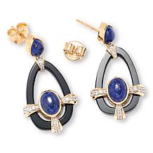 Rarities Gold-Plated Multigemstone Pear Drop Earrings