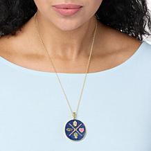 Rarities Gold-Plated Multigemstone Symbol Pendant with Chain