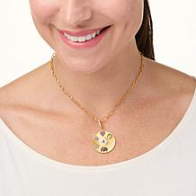 Rarities Gold-Plated Multigemstone Symbols Pendant with 18" Chain