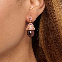 Rarities Gold-Plated Pink Amethyst and Garnet Drop Earrings