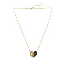 Rarities Gold-Plated Sterling Silver Colored Diamond Heart Necklace