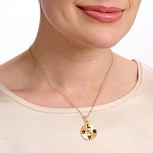 Rarities Gold-Plated Sunburst "Love" Diamond Accent Pendant with Chain