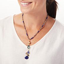 Rarities Labradorite, Moonstone and Lapis Gold-Plated Necklace