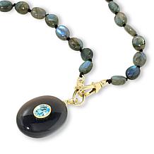 Rarities Multigem Pendant with Labradorite Bead Necklace