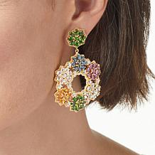 Rarities Multigemstone Gold-Plated Floral Drop Earrings