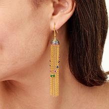 Rarities Sapphire and Multigemstone Gold-Plated Tassel Drop Earrings