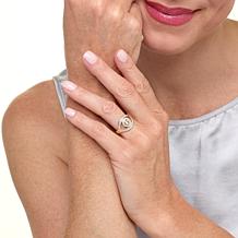 Rarities White Topaz and 1/5cttw Diamond-Accented "Evil Eye" Ring