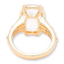 Rarities White Topaz Gold Plated Cushion-Cut Statement Ring