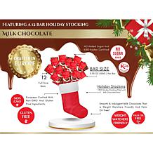 RED Chocolate 12-count 3.5oz. Milk Chocolate Bars with Stocking