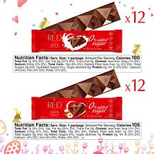 RED Chocolate 24-ct Nuts & Milk Chocolate Bars w/Easter Card