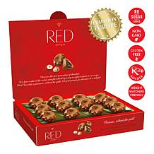 RED Chocolate 4-pack Diamond Truffles with Hazelnut Filling Ships 11/3
