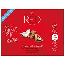 RED Chocolate 4-pk Diamond Truffles with Coconut Filling AS