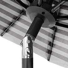 Reflection 9' OneClick Gen2 Black & White Patio Market Umbrella